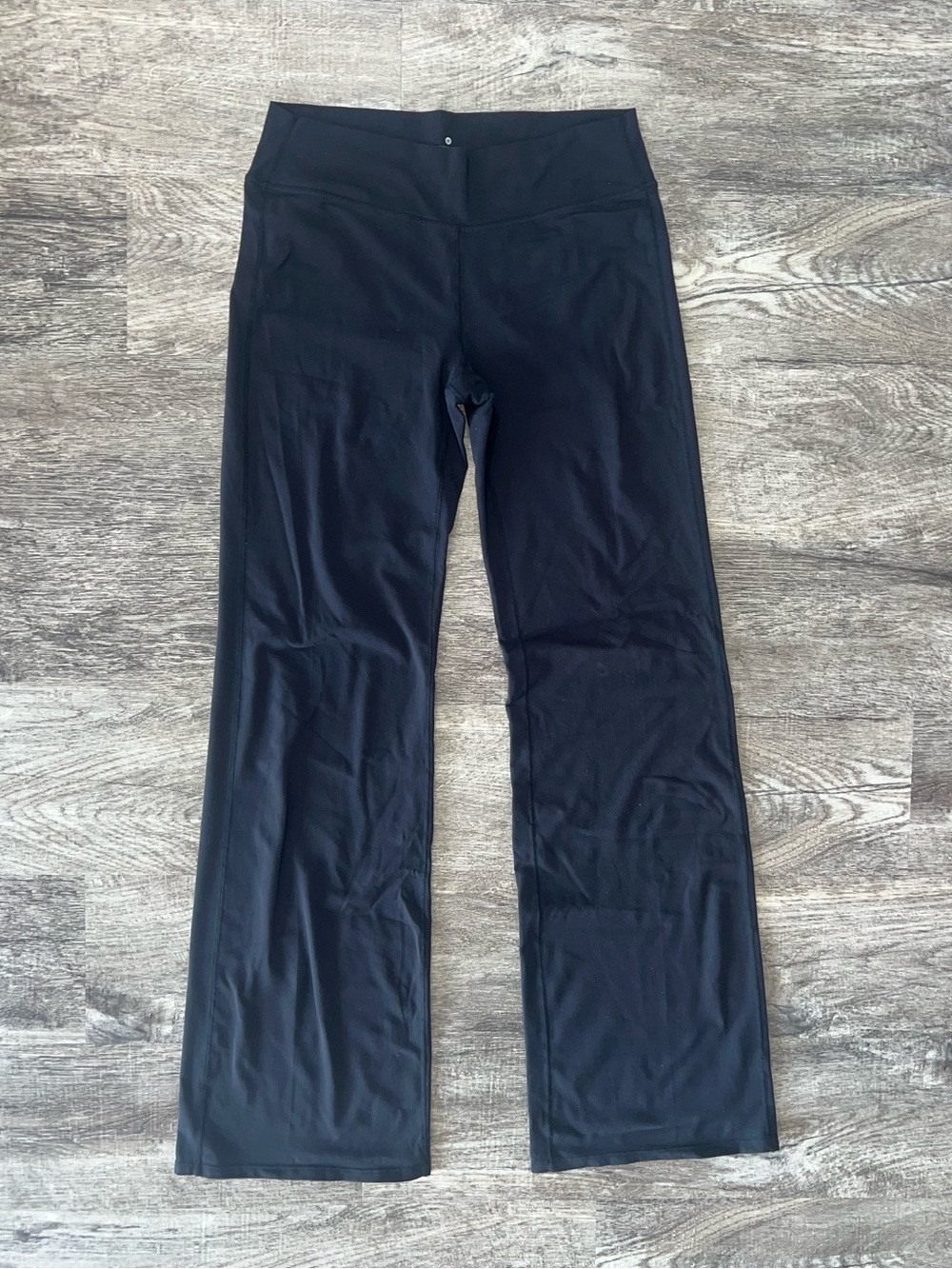 Athleta Black Fusion Flare Stretchy Yoga Pants Women’s Size Large Tall (LT)